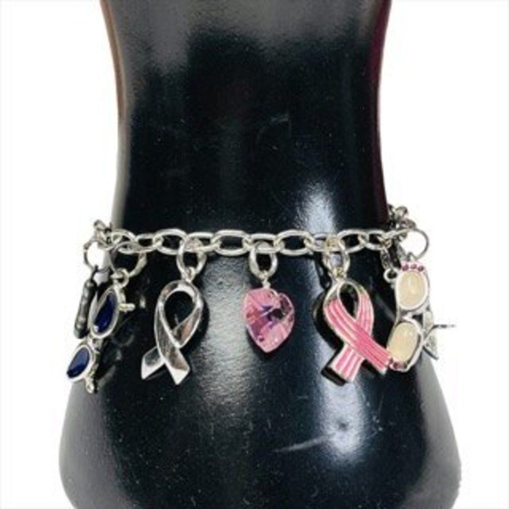 Charm Dangling Sterling Silver Bracelet Mother's Love Size 7